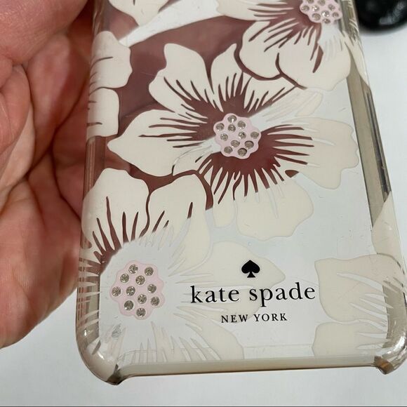 Kate Spade New York IPhone X case: Clear/Rhinestone/Off White Floral/Rhinestone - Picture 4 of 6